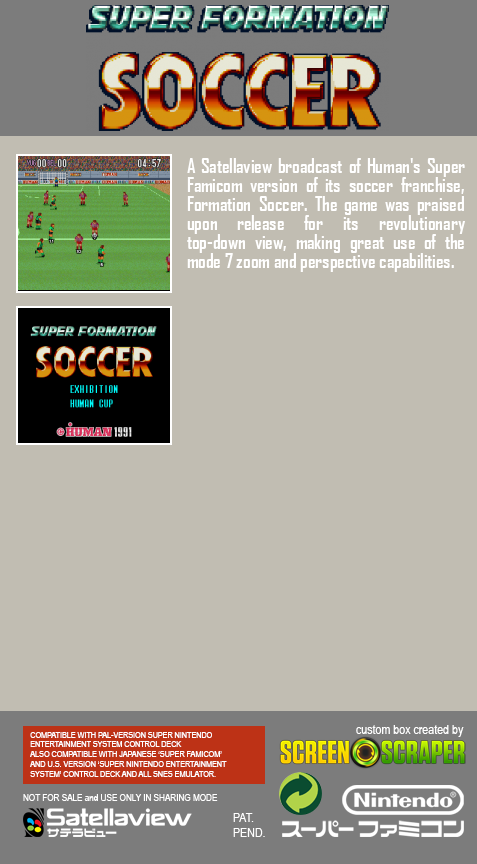 Super Formation Soccer — Box back