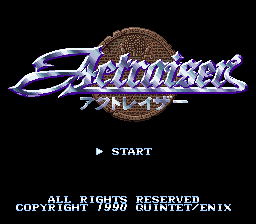Actraiser — Title screen