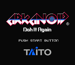 Arkanoid - Doh It Again — Title screen