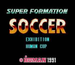 Super Formation Soccer — Title screen