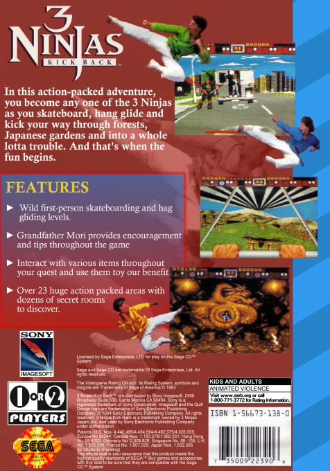 3 Ninjas Kick Back — Box back