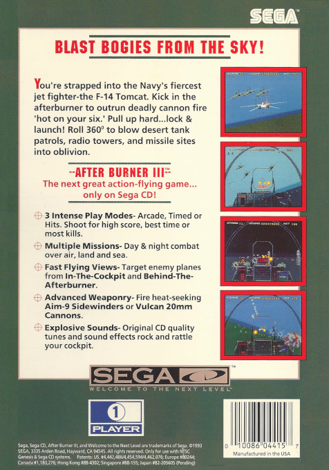 After Burner III — Box back