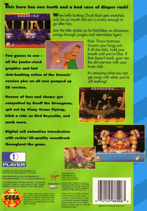 Chuck Rock II : Son of Chuck — Box back