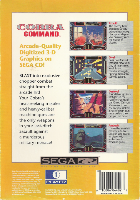 Cobra Command — Box back