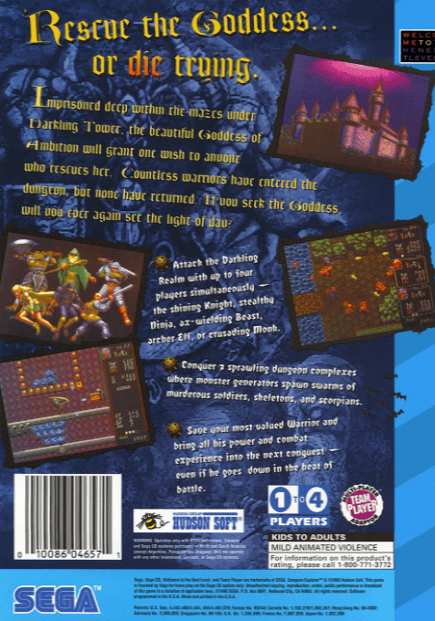Dungeon Explorer — Box back
