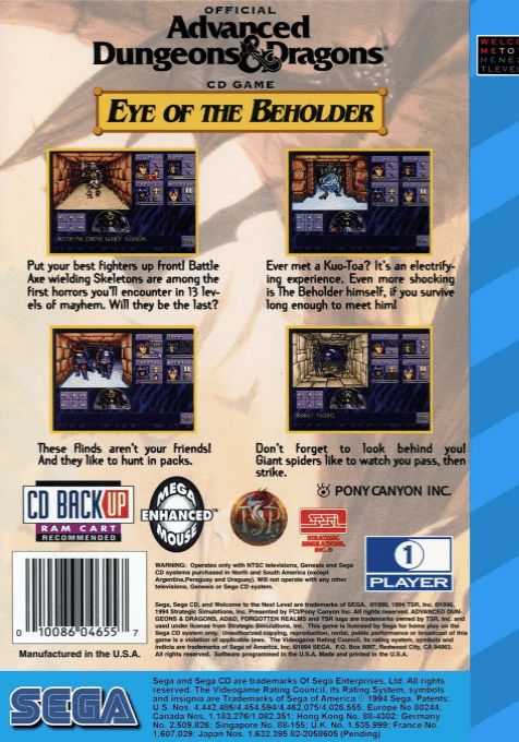 Eye of the Beholder — Box back