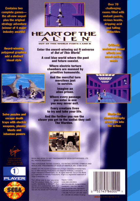 Heart of the Alien : Out of this World Parts I and II — Box back