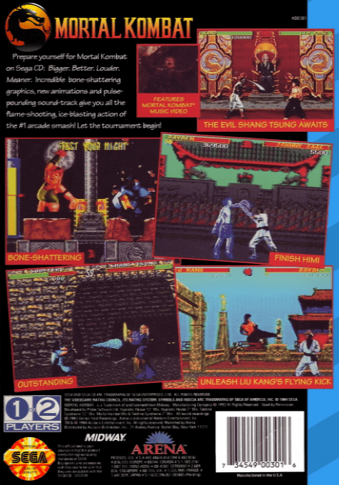 Mortal Kombat — Box back