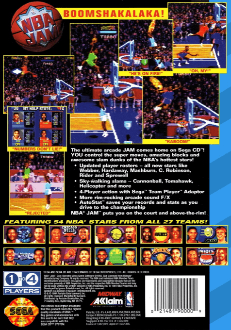 NBA Jam — Box back
