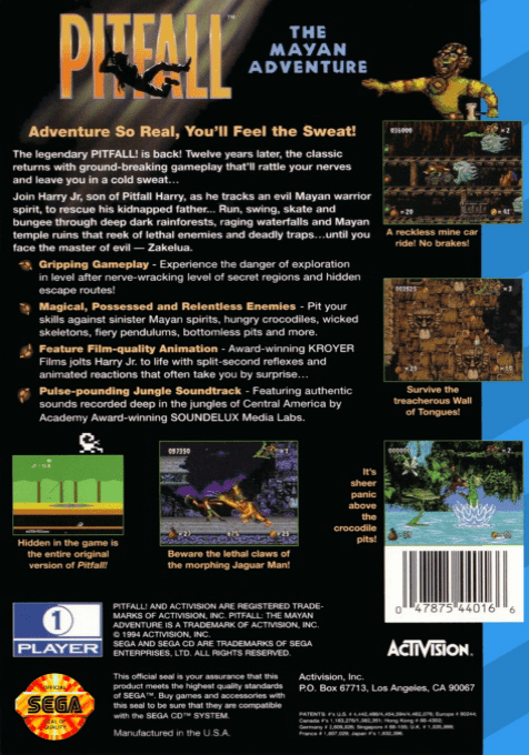 Pitfall : The Mayan Adventure — Box back