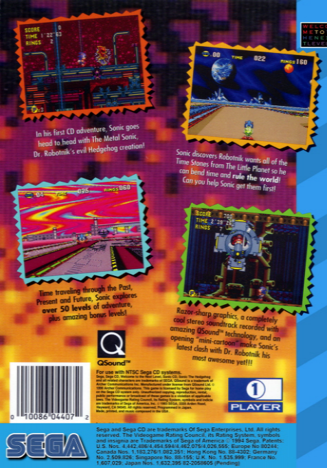 Sonic the Hedgehog CD — Box back