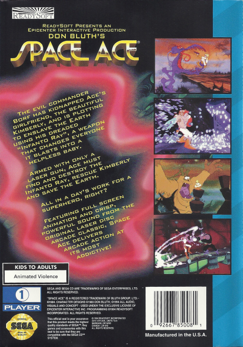 Space Ace — Box back