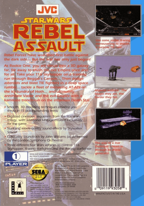 Star Wars : Rebel Assault — Box back