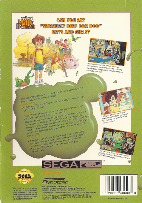 The Adventures of Willy Beamish — Box back