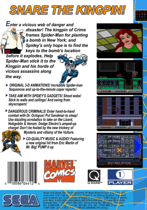 The Amazing Spider-Man vs. The Kingpin — Box back