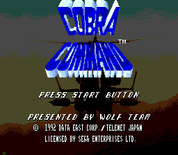 Cobra Command — Title screen