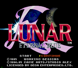 Lunar : Eternal Blue — Title screen