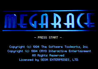 MegaRace — Title screen