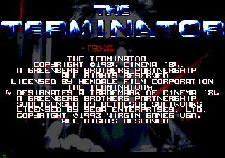 The Terminator — Title screen