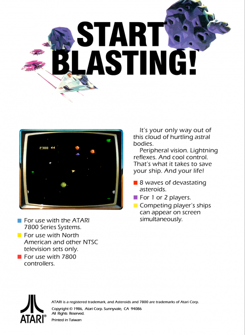 Asteroids — Box back