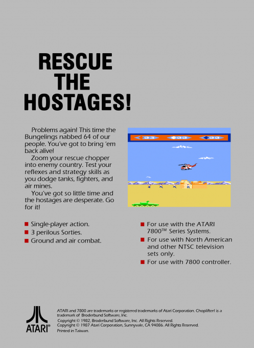 Choplifter! — Box back