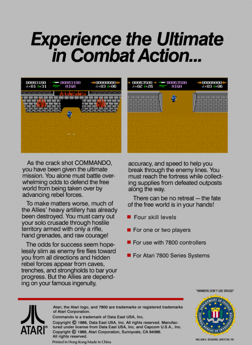 Commando — Box back