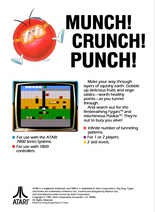 Dig Dug — Box back