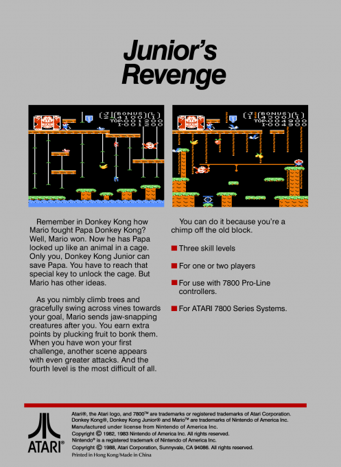 Donkey Kong Junior — Box back