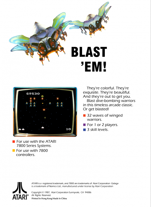 Galaga — Box back