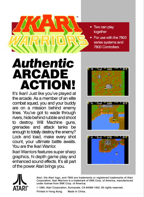 Ikari Warriors — Box back
