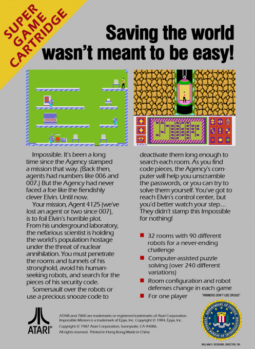 Impossible Mission — Box back