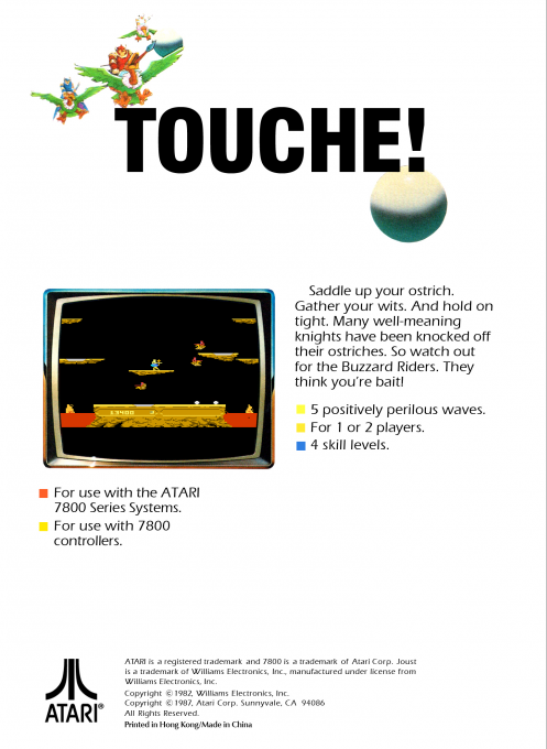 Joust — Box back