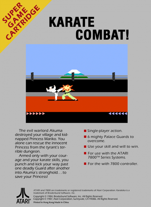 Karateka — Box back