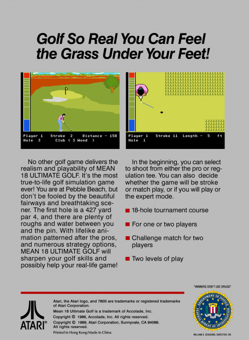 Mean 18 : Ultimate Golf — Box back