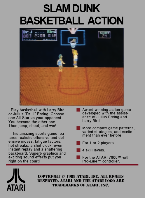 One-On-One Basketball — Box back