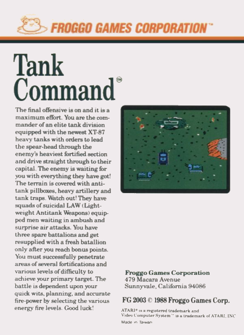Tank Command — Box back