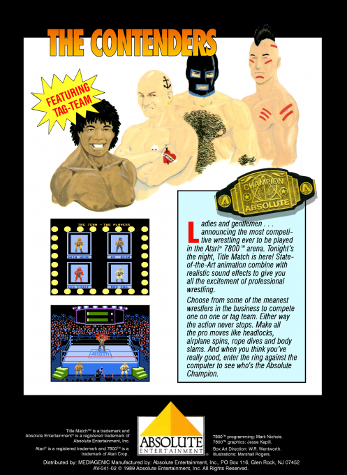 Title Match Pro Wrestling — Box back