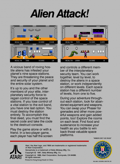 Xenophobe — Box back