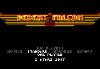 Desert Falcon — Title screen