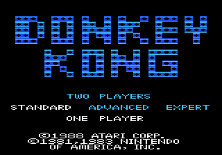 Donkey Kong — Title screen