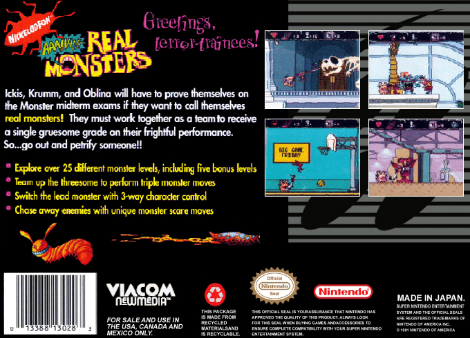Aaahh!!! Real Monsters — Box back