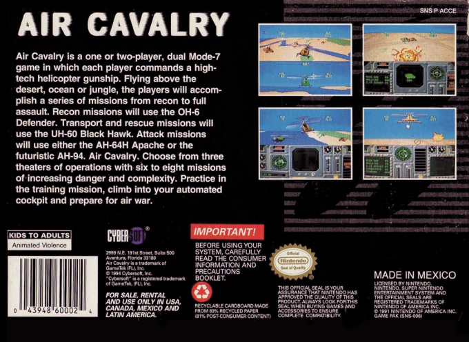 Air Cavalry — Box back