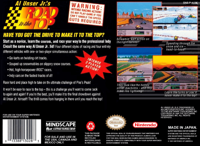 Al Unser Jr.'s Road to the Top — Box back