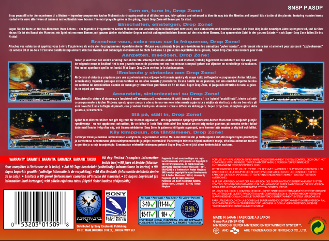 Archer MacLean's Super Dropzone — Box back