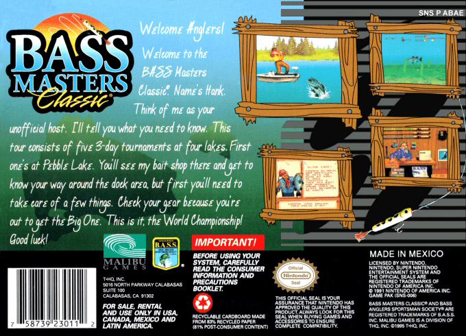 Bass Masters Classic — Box back
