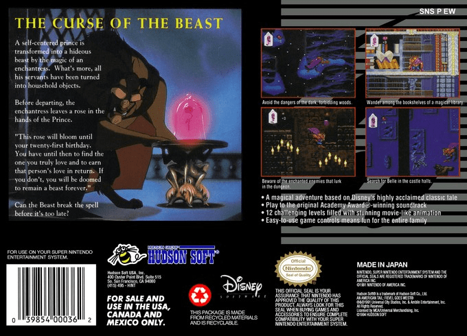 Beauty and the Beast — Box back
