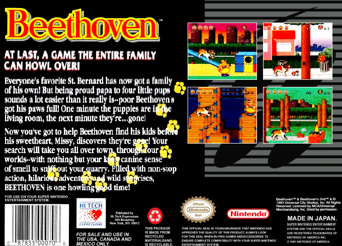 Beethoven : The Ultimate Canine Caper! — Box back