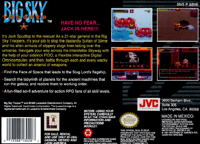 Big Sky Trooper — Box back