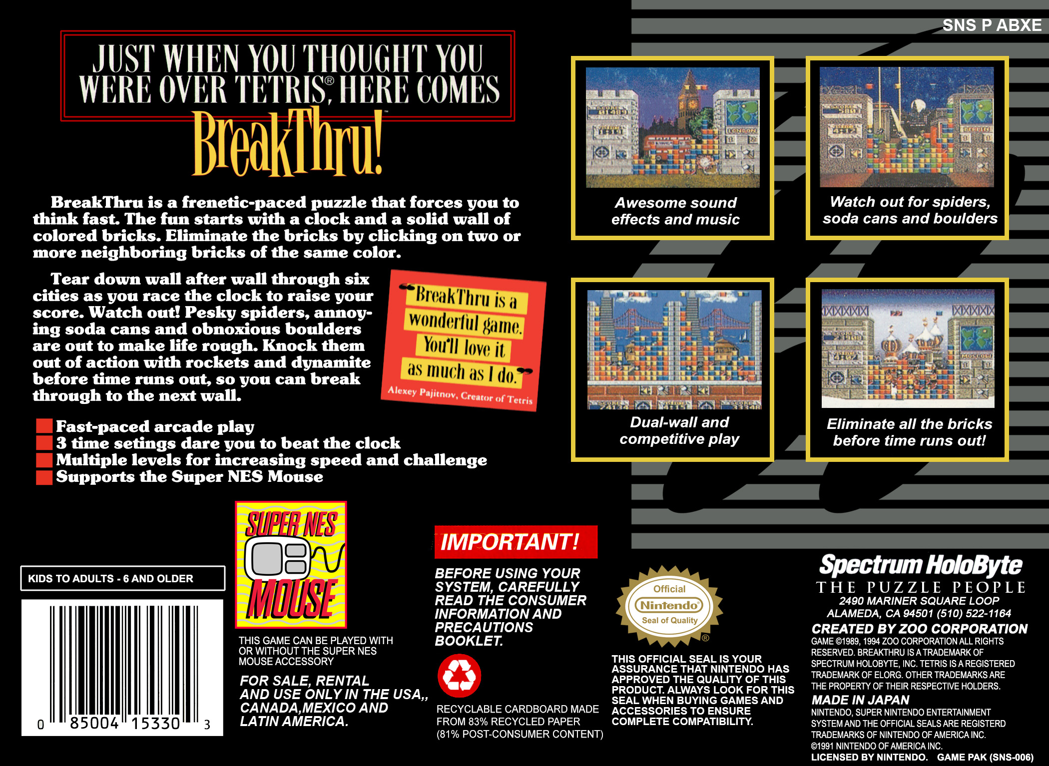 BreakThru! — Box back