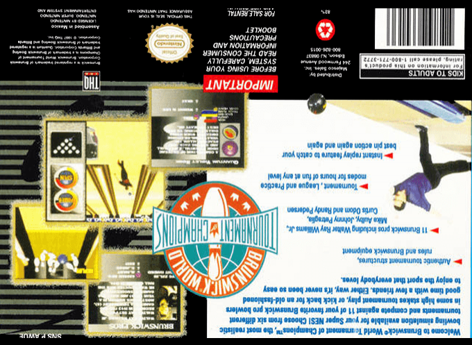 Brunswick World Tournament of Champions — Box back